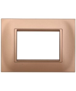 Placca Plastica Quadrata Serie Space 3P Colore Oro Compatibile Con Bticino Living Light