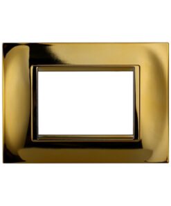 Placca Plastica Quadrata Serie Space 3P Colore Oro Lucido Compatibile Con Bticino Living Light