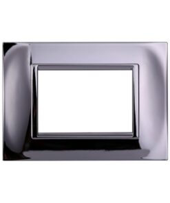 Placca Plastica Quadrata Serie Space 3P Colore Cromato Lucido Compatibile Con Bticino Living Light