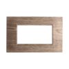 Placca Plastica Quadrata Serie Space 4P Colore Legno Scuro Compatibile Con Bticino Living Light