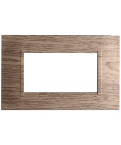 Placca Plastica Quadrata Serie Space 4P Colore Legno Scuro Compatibile Con Bticino Living Light