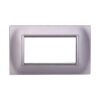 Placca Plastica Quadrata Serie Space 4P Colore Silver Compatibile Con Bticino Living Light