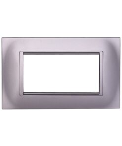 Placca Plastica Quadrata Serie Space 4P Colore Silver Compatibile Con Bticino Living Light