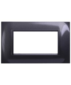 Placca Plastica Quadrata Serie Space 4P Colore Acciaio Scuro Compatibile Con Bticino Living Light