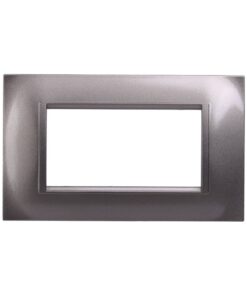 Placca Plastica Quadrata Serie Space 4P Colore Titanio Compatibile Con Bticino Living Light