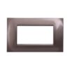 Placca Plastica Quadrata Serie Space 4P Colore Bronzo Compatibile Con Bticino Living Light