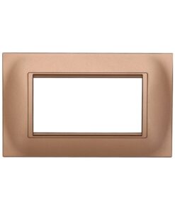Placca Plastica Quadrata Serie Space 4P Colore Oro Compatibile Con Bticino Living Light