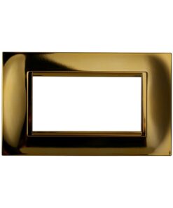 Placca Plastica Quadrata Serie Space 4P Colore Oro Lucido Compatibile Con Bticino Living Light