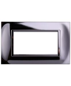 Placca Plastica Quadrata Serie Space 4P Colore Cromato Lucido Compatibile Con Bticino Living Light