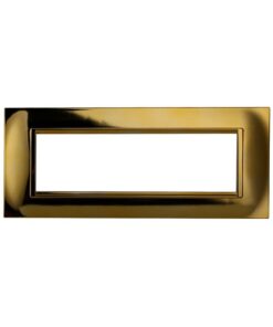 Placca Plastica Quadrata Serie Space 7P Colore Oro Lucido Compatibile Con Bticino Living Light