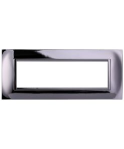 Placca Plastica Quadrata Serie Space 7P Colore Cromato Lucido Compatibile Con Bticino Living Light