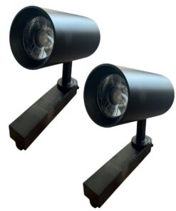 2 Pezzi Faro LED Binario Monofase 30W 2600 lm Nero 3000K 36° CRI>90 D80x138 mm