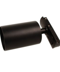 Porta Faretto da Binario Mono Fase, Attacco GU10 orientabile e ruotabile, Max 50W 220V, Nero