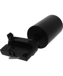 Faretto da binario trifase GU10 orientabile e ruotabile, attacco 4 fili, compatibile con 3 linee di accensione, max 50W, 220V, Nero