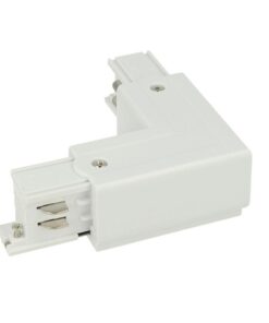 Sistema Illuminazione Binario Trifase Bianco, Binario Connettori Giunti Accessori (Giunto Forma L Sinistro)