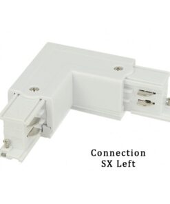 Sistema Illuminazione Binario Trifase Bianco, Binario Connettori Giunti Accessori (Giunto Forma L Sinistro)