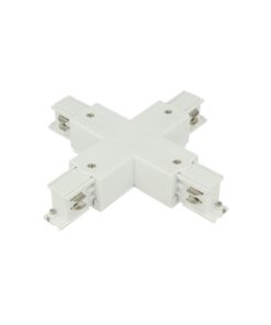 Sistema Illuminazione Binario Trifase Bianco, Binario Connettori Giunti Accessori (Giunto Forma X)