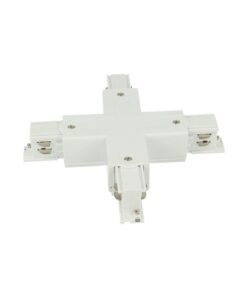 Sistema Illuminazione Binario Trifase Bianco, Binario Connettori Giunti Accessori (Giunto Forma X)