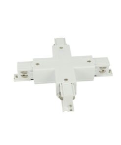 Sistema Illuminazione Binario Trifase Bianco, Binario Connettori Giunti Accessori (Giunto Forma X)