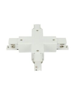 Sistema Illuminazione Binario Trifase Bianco, Binario Connettori Giunti Accessori (Giunto Forma X)