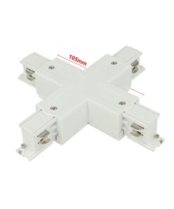 Sistema Illuminazione Binario Trifase Bianco, Binario Connettori Giunti Accessori (Giunto Forma X)