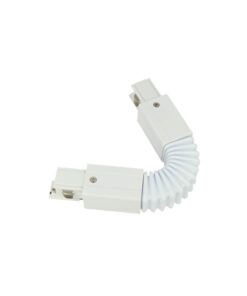 Sistema Illuminazione Binario Trifase Bianco, Binario Connettori Giunti Accessori (Giunto Curvabile)