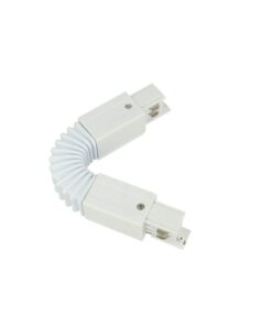 Sistema Illuminazione Binario Trifase Bianco, Binario Connettori Giunti Accessori (Giunto Curvabile)