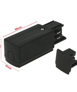 Kit Connettore Alimentazione Destra + Terminale Chiusura Colore Nero Per Binario Guida Trifase CB40203