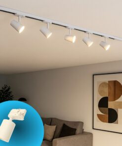 Sistema Illuminazione Binario Trifase Bianco, Binario Connettori Giunti Accessori (Portafaretto E27)