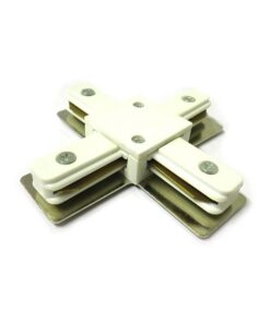 Giunto a X Connettore Per Binario Dei Faretti Led Modello X Colore Bianco Per Mono Fase