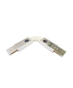 Giunto Connettore Curva Flessibile per Binario Mono Fase Colore Bianco Doppia Testa Per Mono Fase