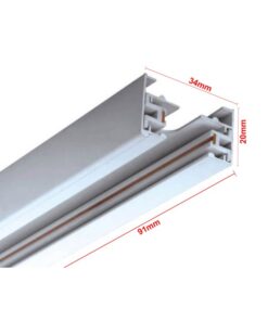 Solo Binario Guida Mono Fase Da 1 Metro Colore Bianco Per Allungamento Senza Connettore Alimentazione e Tappi Chiusure