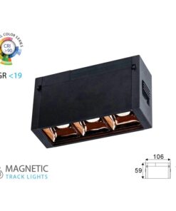 Faretto Led Spotlight 3X1W 24V Caldo 3000K CRI 90 UGR 19 Per Sistema Binario Magnetico SKU-7960