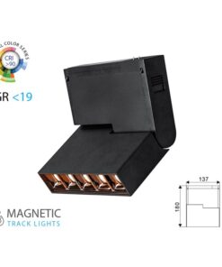 Lampada Led Lineare Regolabile 5X2W 24V Caldo 3000K CRI 90 UGR 19 Per Sistema Binario Magnetico SKU-7962