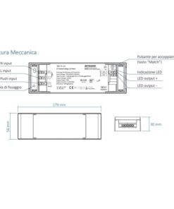 Alimentatore Dimmerabile CV 12V 75W Con Pulsante N.O. e Telecomando RF 2.4G Per Striscia Led 12V PB-75-12