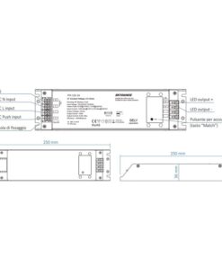 Alimentatore Dimmerabile CV 12V 150W Con Pulsante N.O. e Telecomando RF 2.4G Per Striscia Led 12V PH-150-12