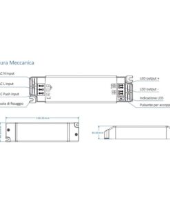 Alimentatore Dimmerabile CV 24V 40W Con Pulsante N.O. e Telecomando RF 2.4G Per Striscia Led 24V PB-40-24