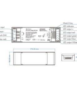 Alimentatore Dimmerabile CV 24V 75W 4 Canali Con Pulsante N.O. e Telecomando RF 2.4G Per Striscia Led PB-75-24-4