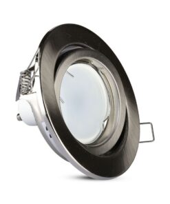 Alternative view of Porta Faretto Led GU10 MR16 Rotondo Con Molla Colore Nichel Satinato Orientabile Spotlight Fitting SKU-3470