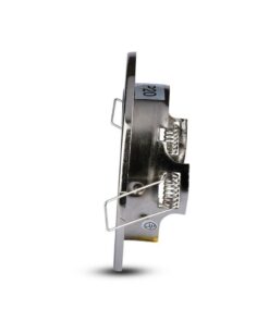 Porta Faretto Led GU10 MR16 Rotondo Con Molla Colore Nichel Satinato Orientabile Spotlight Fitting SKU-3470