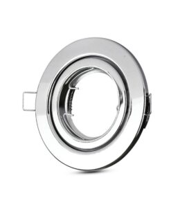 Porta Faretto Led GU10 MR16 Rotondo Con Molla Colore Cromato Orientabile Spotlight Fitting SKU-3471