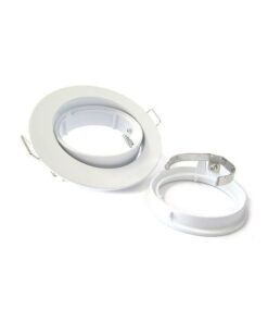 Porta Faretto Led GU10 MR16 Orientabile Rotondo Con Ghiera Bianco