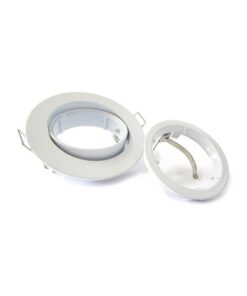 Porta Faretto Led GU10 MR16 Orientabile Rotondo Con Ghiera Bianco