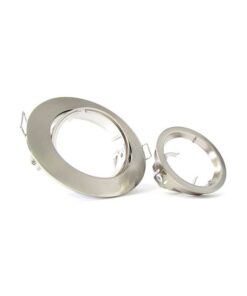 Porta Faretto Led GU10 MR16 Orientabile Rotondo Con Ghiera Satinato