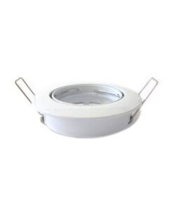 Porta Faretto Led GU10 MR16 Orientabile Rotondo Con Molla Bianco