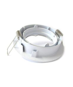 Porta Faretto Led GU10 MR16 Orientabile Rotondo Con Molla Bianco