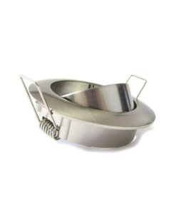 Porta Faretto Led GU10 MR16 Orientabile Rotondo Con Molla Satinato