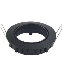Porta Faretto Led GU10 MR16 Rotondo Con Molla Colore Nero Orientabile Spotlight Fitting SKU-8955