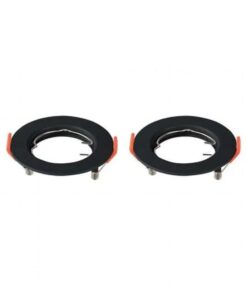 2 PZ Porta Faretti LED GU10 MR16 Rotondi Fissi con Molla Neri SKU 6641