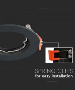 Alternative view of 2 PZ Porta Faretti LED GU10 MR16 Rotondi Fissi con Molla Neri SKU 6641